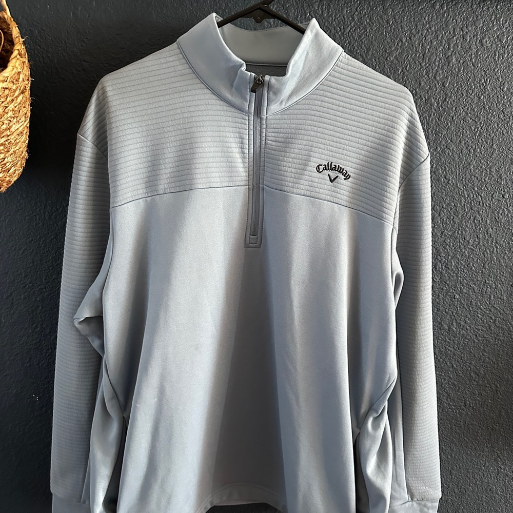 Callaway Men's Light Blue Zip-Up Sweater